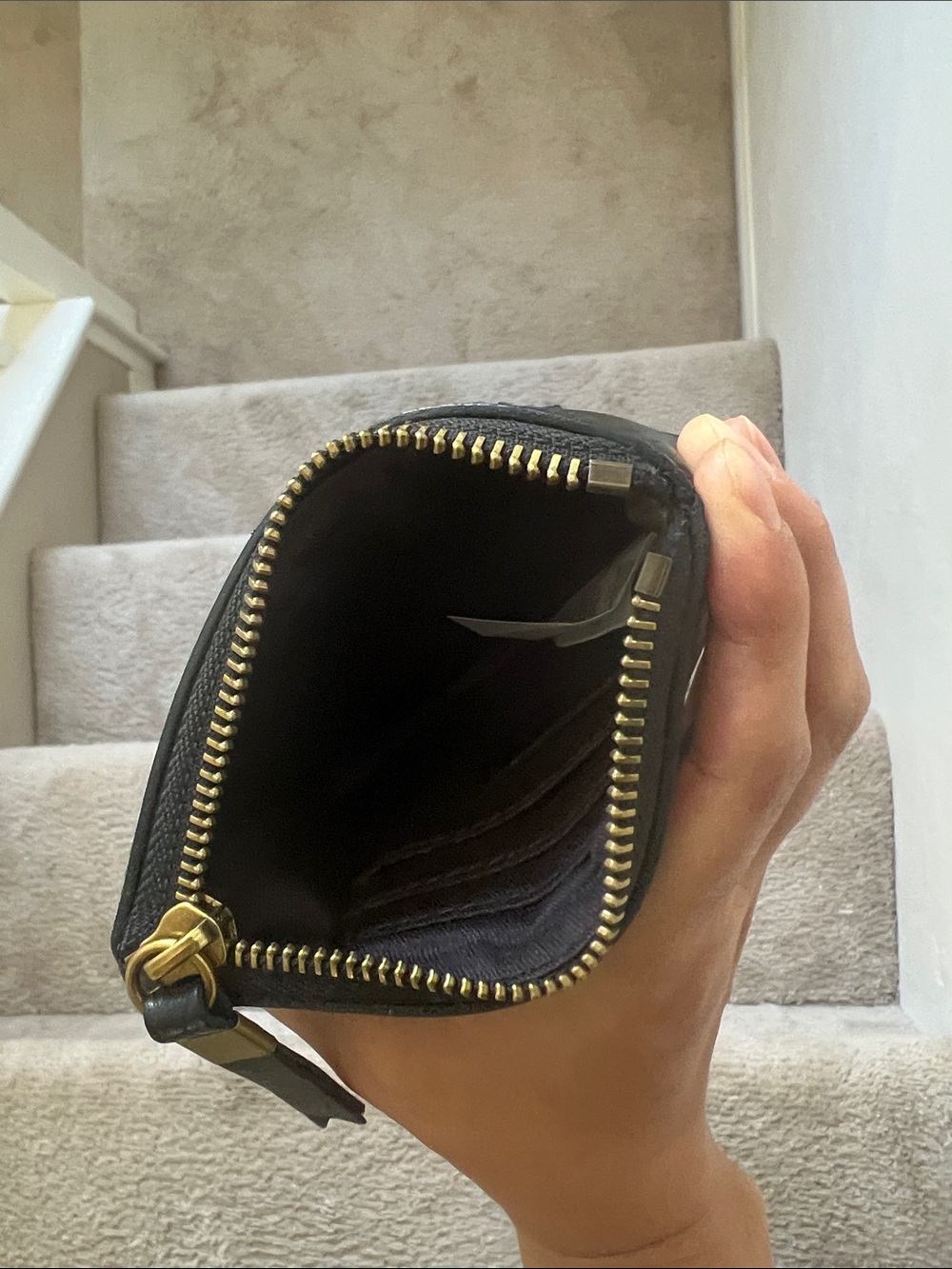 Madewell Black Leather Zip Card Wallet - Picture 3 of 3